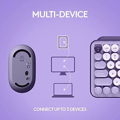 Logitech POP Keys + POP Mouse - Wireless Keyboard and Bluetooth Mouse Combo with Typewriter-Style Mechanical Keys, Emoji Features, Cute Compact Design - Cosmos - image 9