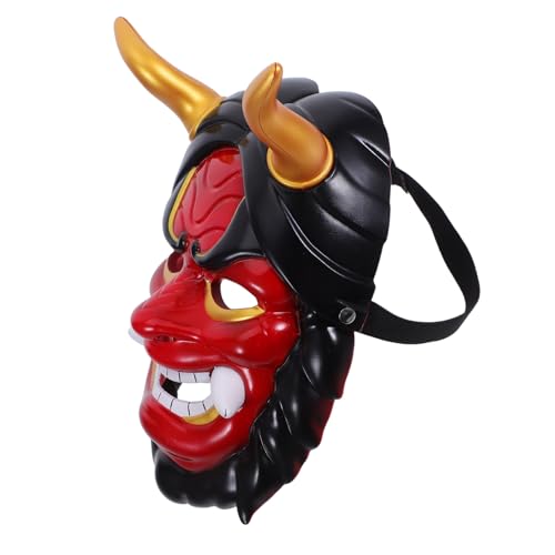 Masque Démon Hannya avec cornes pour cosplay intégral d'adulte