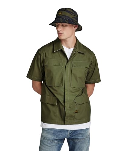 G-STAR RAW Herren R-3N Slim Overshirt Allover, Grün (shadow olive D24290-D387-B230), S – Ansicht 1