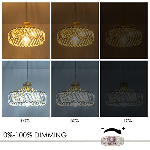 Choohue Plug-In Crystal Pendant Light With 16Ft Dimmable On/Off Switch Modern Gold Hanging Pendant Lighting Fixtures For Kitchen Island Dining Room Foyer Stairway Bedroom, Brass #TOP6