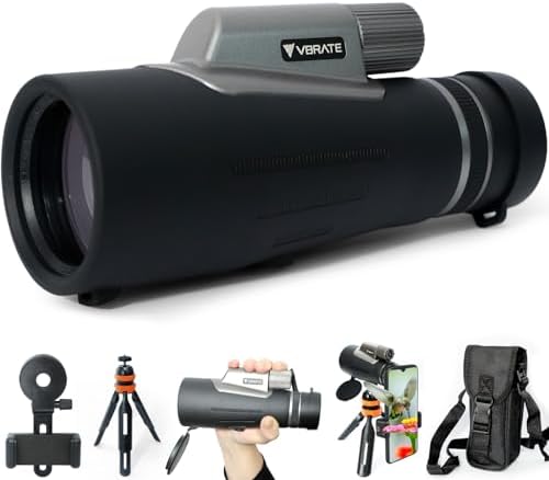 10x42 Monocular Telescope, High Power BAK4 Prism FMC Lens Monocular Scope With Phone Adapter And Tripod Life Waterproof Monocular With Clear