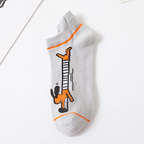 iSWEVEN Socks for Women | Ankle Length No Show Low Cut Trendy Printed Socks | Free Size Combo Knitted Cotton Socks for Ladies | Girls Womens Yoga Socks (SK1007A, Pack of 5, Multi-color)