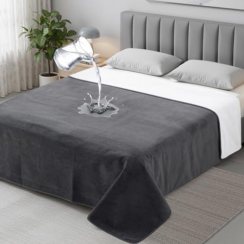 Autsel Manta Impermeable 203x229cm - Manta Doble Reversible para Pareja, para Sofá y Cama con Triple Capa Antihumedad, Protege contra Humedad y Manchas, para Parejas y Mascotas