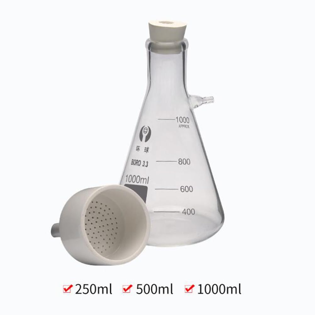 Buchner Funnel Apparatus Kit Imbuto filtrante, utilizzato per l'aspirazione sotto Vuoto Erlenmeyer Flask School Educational Lab
