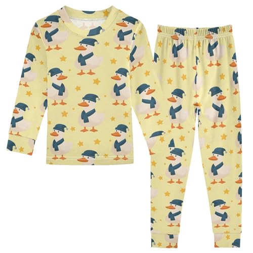 Pajama Sets Long Sleeve Duck Pattern with Stars Soft Comfy Sleepwear 2 Piece PJS 3-8T