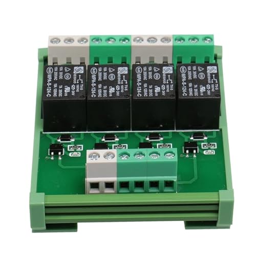 Módulo de relé de 4 canales 1 SPDT 12V 24V CC CA para interfaz de carril DIN 4