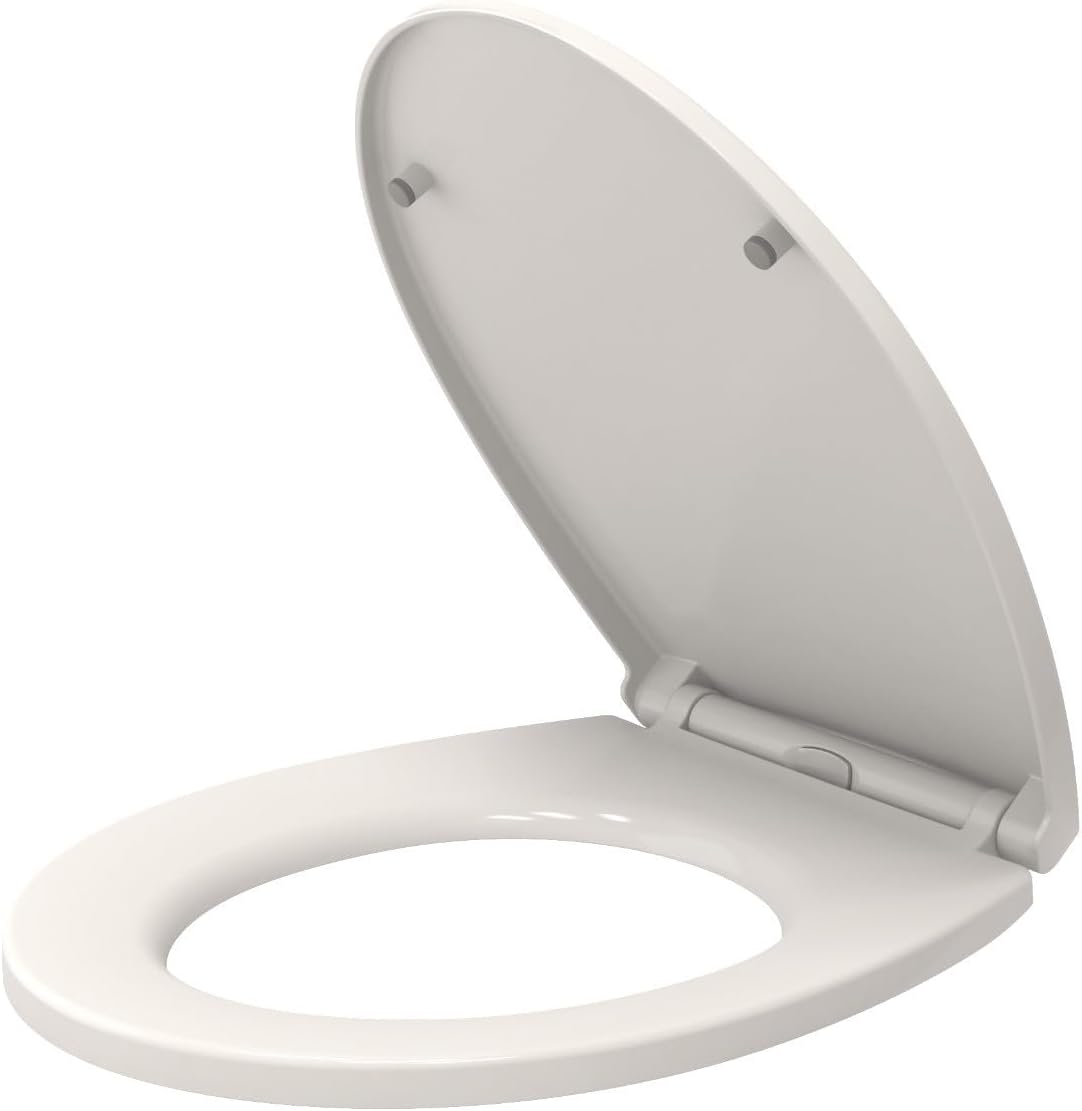 Oval Toilet Seat Cover White Seat Soft Close Quick-Release for Easy Cleaning Plastic Material Durable Toilet Seat Easy Dual Fixing Top & Bottom Fix by AAN®