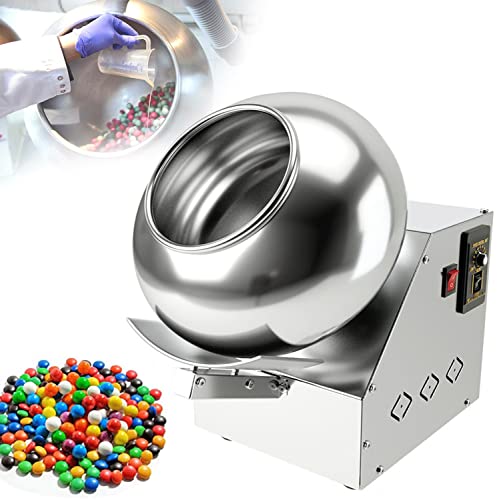 GEHPYYDS Small Commercial Sugar Coating Machine, Automatic Tablet Coating Machine,Mini Chocolate Panning Machine, 2-5kg/H Chocolate Coating Polishing Machine Coater Sugar Ball Coating Drying Machine