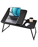 Tavolo Pieghevole e Tavolino da Letto 55.5x32x25cm - Vassoio da Portata con Leggio e Porta...