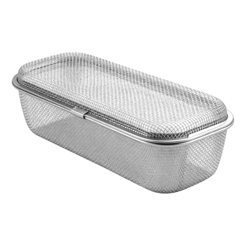 yeeplant Cesta para lavavajillas para objetos pequeños, soporte para cubiertos de acero inoxidable 304, 10.4 pulgadas, caja de cubiertos grande, herramienta de cocina multiusos de drenaje rápido