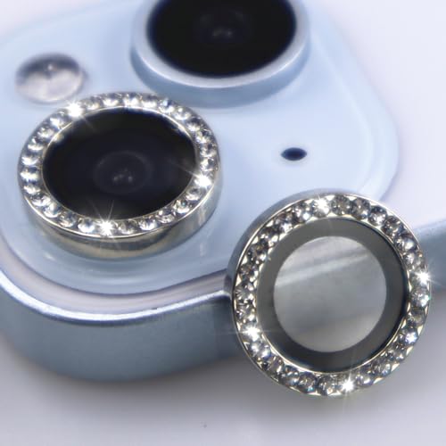 BONVAN iPhone 15/15 Plus�p �J���������Y�v���e�N�^�[ �L���L�� �O���b�^�[ �_�C�������h ���^�� �N���X�^�� �����K���X �X�N���[�� �A�N�Z�T���[ ���C���X�g�[�� �����Y�J�o�[ iPhone 16e (2��) �Ή� (�V���o�[)
