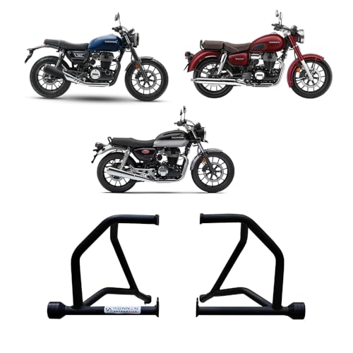 Image of Crash Guard Compatible with Honda CB350 / H'Ness CB350 / RS CB350 | Heavy Duty Engine & Frame Guard with Frame Sliders | Premium Protection Leg Guard (Black) (Pack of 1) (Adventure)