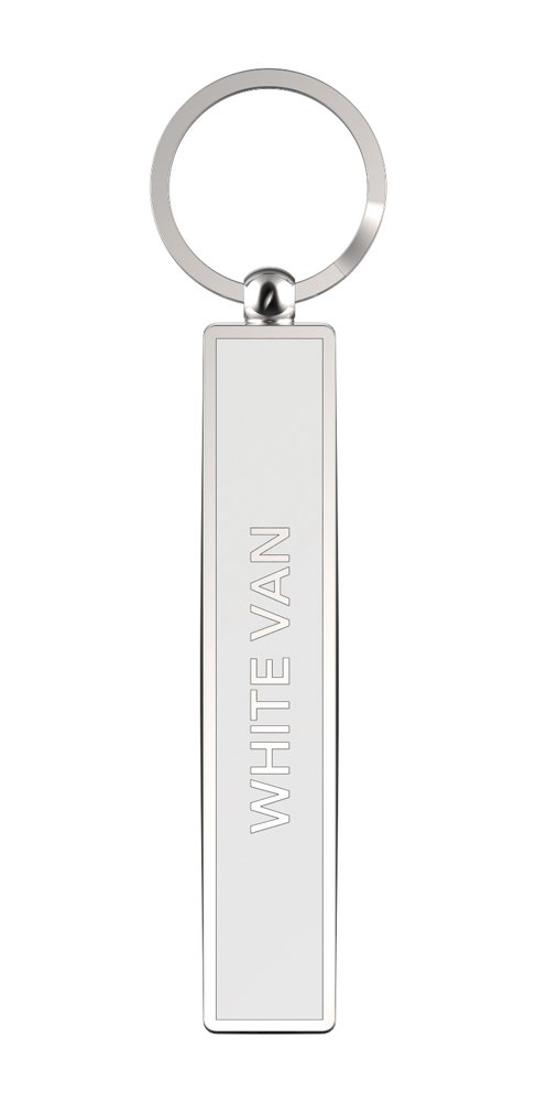 IF Show Offs Keys, Novelty Metal Keyrings with Enamel Infill - White Van - White