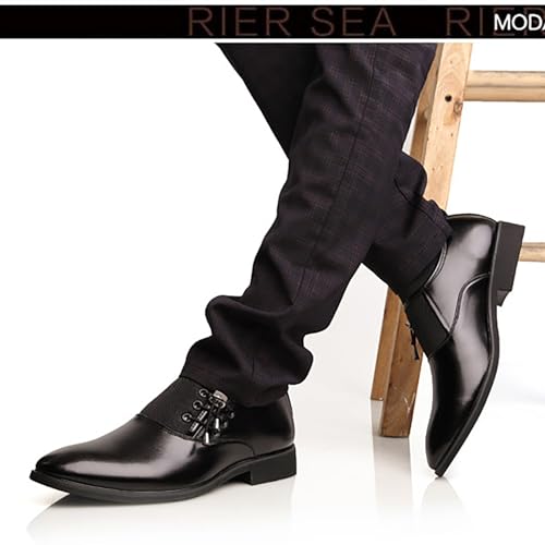 Men Slip on Dress Shoes,Pointed Toe Loafers for Office Wedding Business,Leather Shoes for Men Formal4