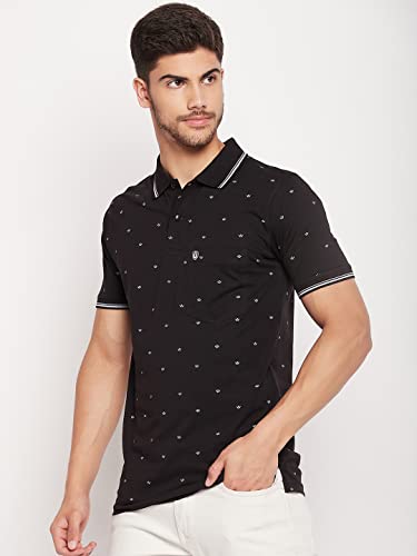Image of UNIBERRY Men's Cotton Blend Half Sleeve Printed Polo Neck T-Shirt Has A Short Sleeve & Pocket On ChestBZRMT6-MR