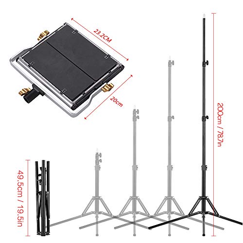 image for Andoer 2 Packs LED Video Light with 78.7 Inches Stand Lighting Kit Dim