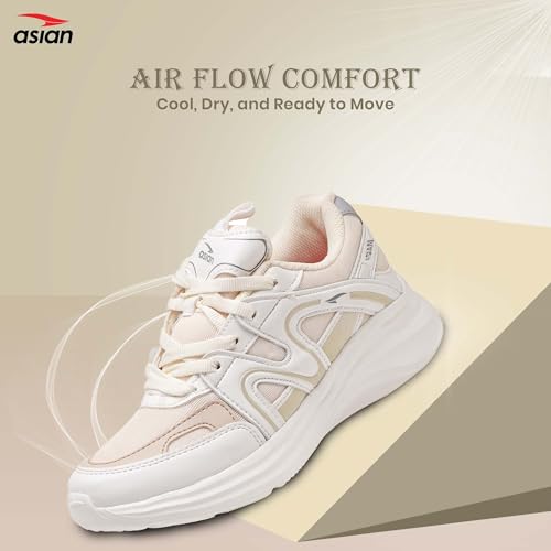 Image of ASIAN Women's Blossom-18 Sneakers for Women & Girls | Lightweight, Stylish & Comfortable Casual Shoes with Memory Foam & Durable Grip | Perfect for Walking, Gym, College