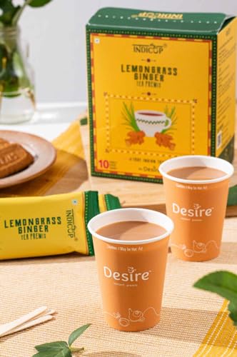 Image of Indicup Lemongrass Ginger Tea Instant Premix, Instant tea mix, Refreshing tast (50 Sachets Pack).