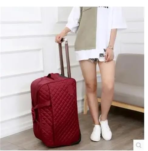 Rolling Duffel Bag with Wheels Women Luggage Bag On Wheel Trolley Travel Bag with Wheels for Women Men Suitcase Travel Rolling Luggage(24 inch Dark Red)4