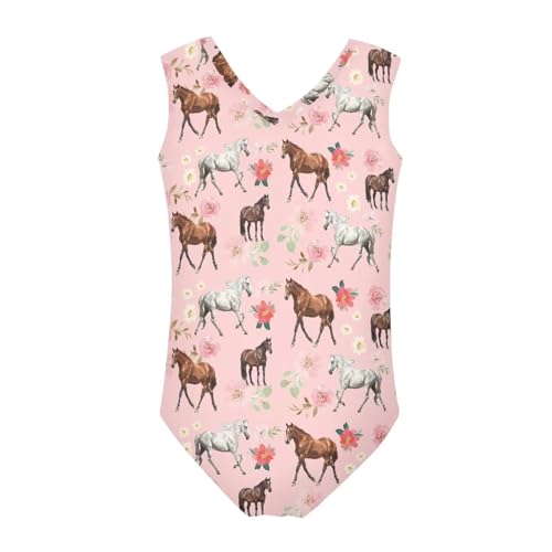 Image of Swimsuits for Girls 3-14 Summer Kids Bathing Suits Gymnastics Leotards One Piece Swimwear