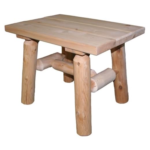 Natural Cedar Log End Table