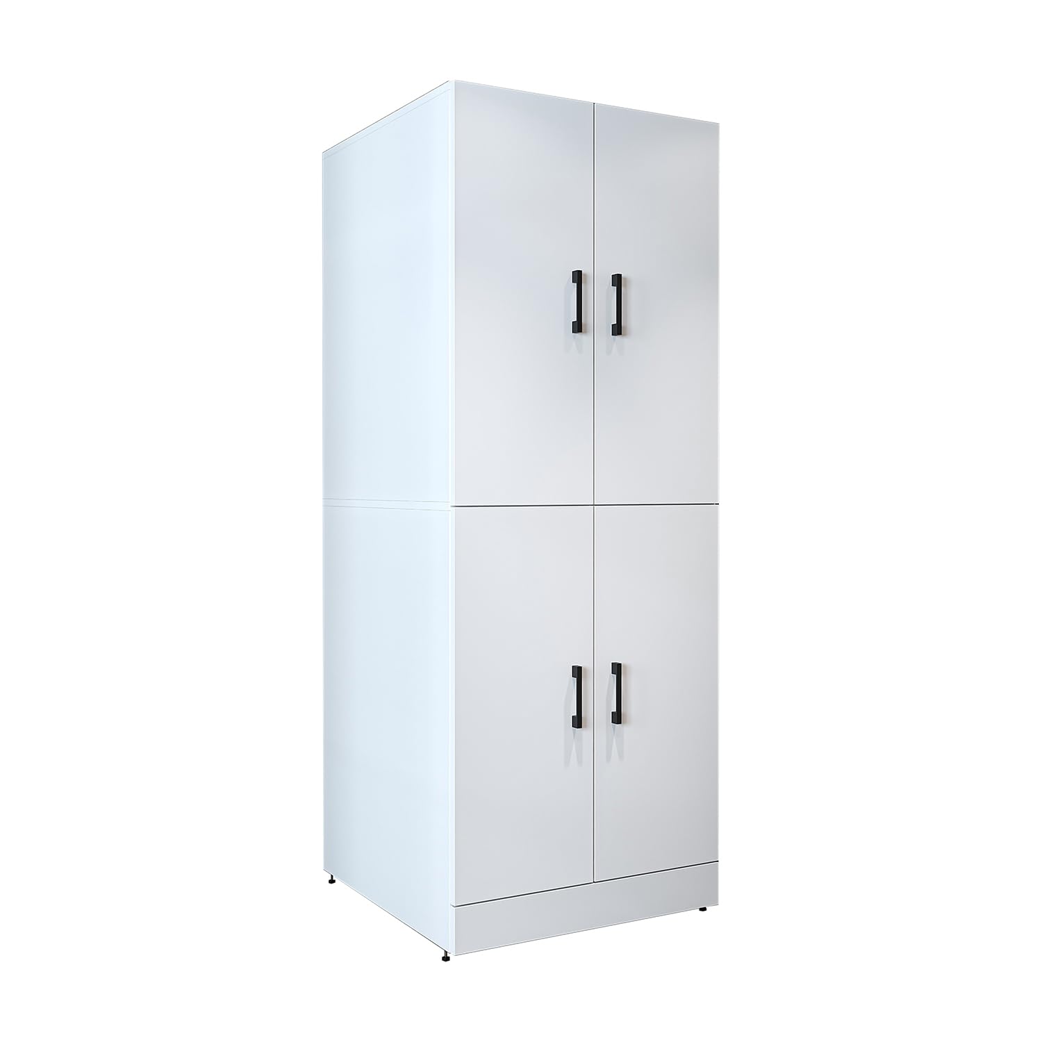 ROOMART Dora Armoire de machine à laver pour sèche-linge et machine à laver, en 4 couleurs, avec portes et planche coulissante (blanc)