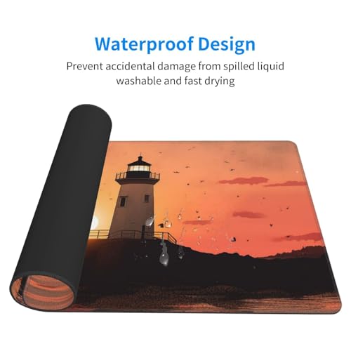 Grand tapis de souris de jeu 75x41cm motif phare pour bureau et clavier d'ordinateur