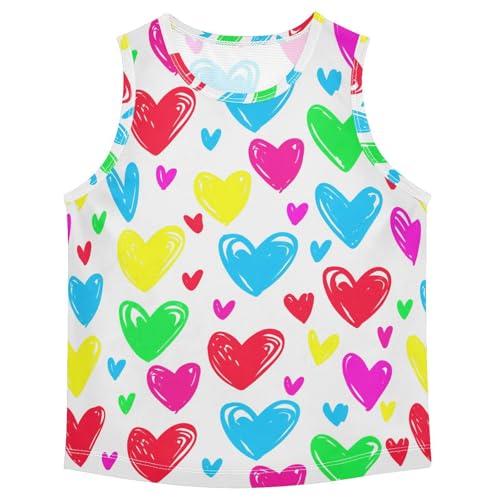 J JOYSAY Colorful Heart Shape Boys Tank Top Sleeveless Muscle Shirts Quick Dry Kids T-Shirts 3-15T
