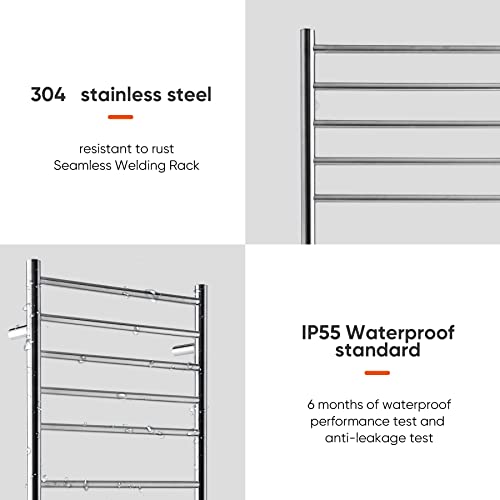 Reecoo Towel Warmer Wall-Mounted Electric Towel Racks For Bathroom With Timer, Plug-In And Hardwired Options 24H Thermostatic Stainless Steel Drying Heated Towel Rack Suitable For Homes, Hotels #TOP4