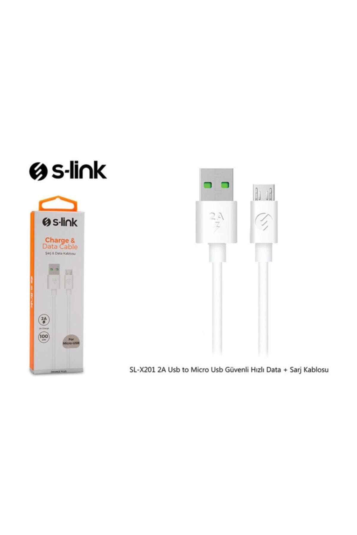 S-link SL-X201 1Metre 2A Usb to Micro Usb Güvenli Hızlı Data + Sarj Kablosu