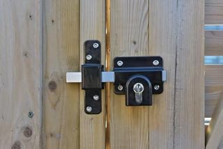Gatemate 1490096 Euro P11 Long Throw Double Lock, Black/Stainless Steel, 70 mm
