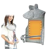 Cojín térmico eléctrico para espalda y hombros, calentador de cuello y hombros, calentamiento rápido, con correa para la cintura, manta térmica para la espalda, 6 niveles de calor, temporizador de
