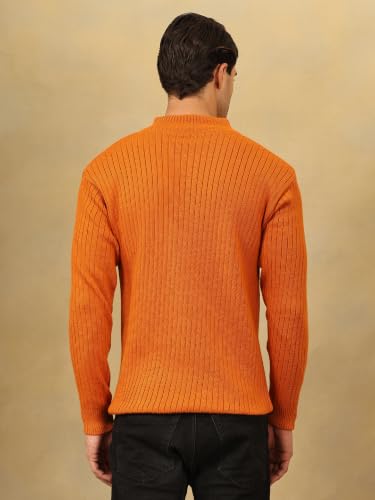 Image of Kvetoo Men High Neck Zipper Full Sleeve Woolen Winter Sweater