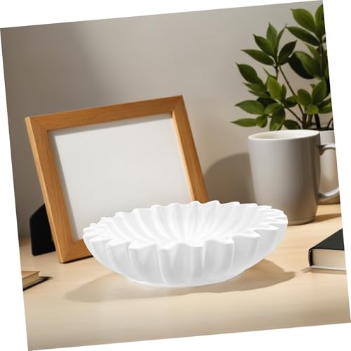 Cuenco decorativo de resina con diseño delicado blanco LALADEFIEE 5