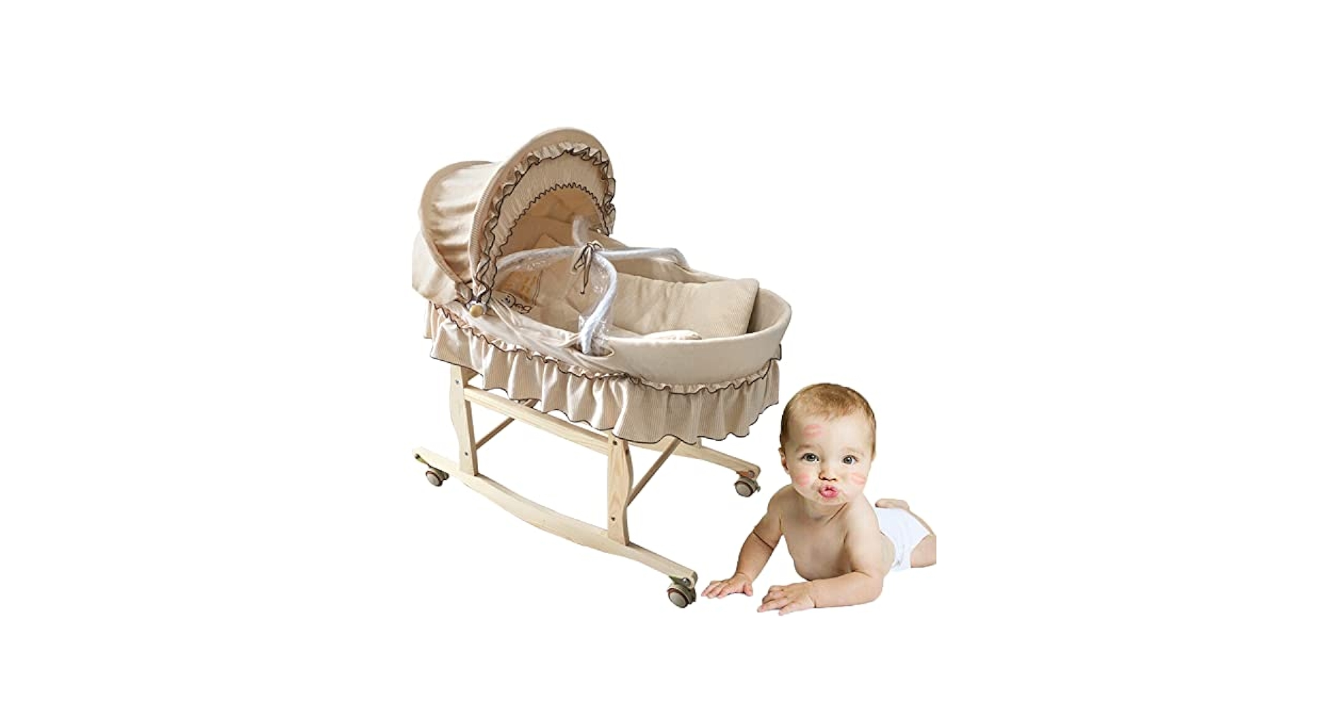 Amazon | SUNHOOベビーバスケット かご 手作りベビーバスケット