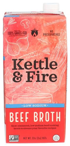 Kett​le and Fire Beef Cooking Broth Low Sodium 32 oz (Pack of 8)