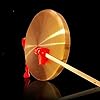 36cm/14inch Gong with Mallet Brass Copper Hand Gong Cymbals Portable Brass Tam Tam Gong Brass Traditional Chinese Percussion Instruments with Round Playing Hammer Orchestra Church Opera #3