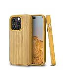Inbeage Bio & Wooden Case for iPhone 14 Pro Case Wood,Made from Plants,100% Biodegradable Cover with Natural Bamboo Grain,Eco-Friendly and Compostable,6.1",2022 (Yellow+Bamboo)
