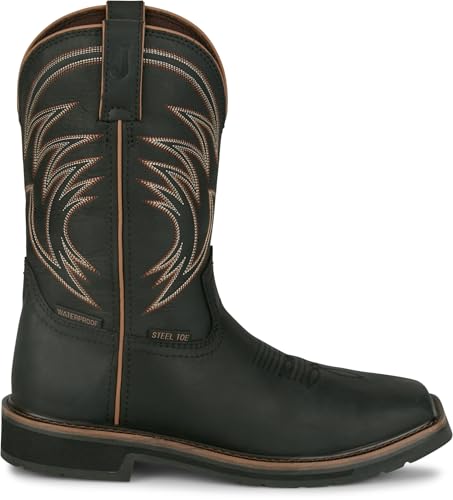 Justin Widowmaker 11" Waterproof Steel Toe Work Boots for Men - Durable, Slip-Resistant, Comfortable Safety Footwear2