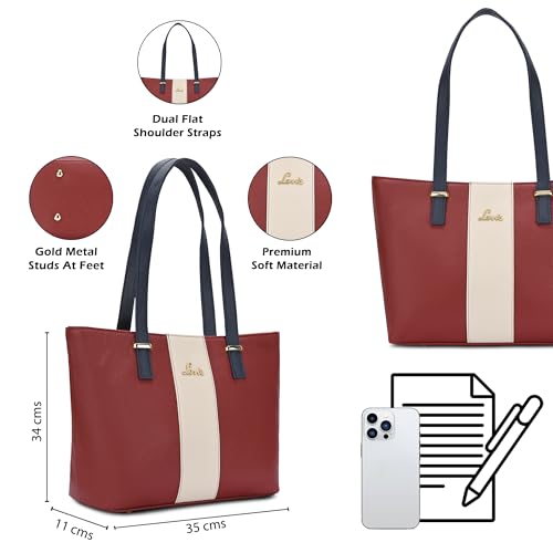 Image of Lavie Women's Kara Colourblock Tote Bag for Women | Tote Handbag for Work | Ladies purse | Stylish Shoulder Bag | Gift for Women