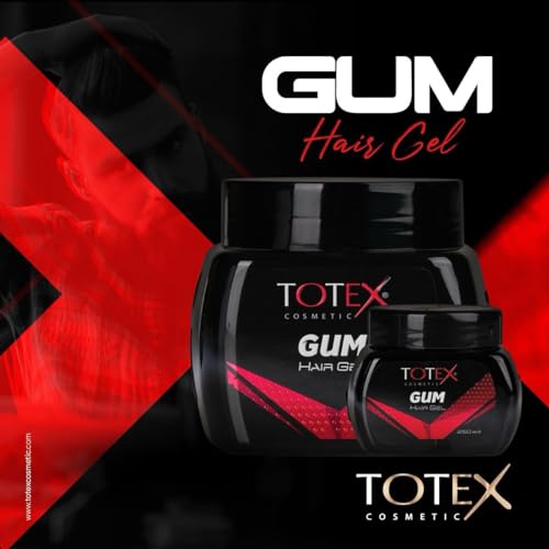 Totex Hair Styling Gum Gel Gummy New Formula Ultra Strong Edge Control Red Hair Gel 250ml