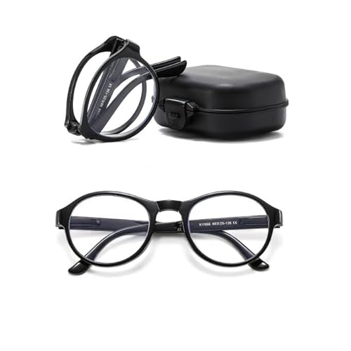 Suertree Gafas de lectura plegables con filtro de luz azul, gafas de visión portátiles, antiazul, ayuda de lectura para mujer y hombre, con funda negra + 2,0 X