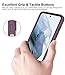 Dahkoiz for Samsung Galaxy S21 FE 5G Case, and Glass Screen Protector, Dust Proof Port Cover, Full Body Protection Durable Rubber Cover Phone Case, Purple