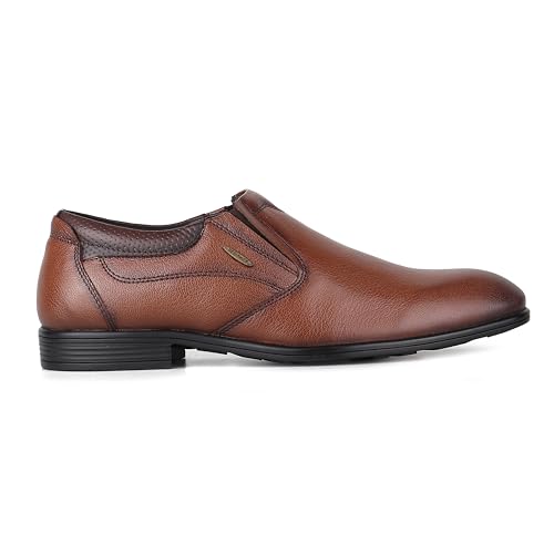 Image of Red Chief Mens Red Chief Genuine Leather Formal Slip on for Men | Pull-on Shoes for Men | Tan | Rc3975lr Oxford