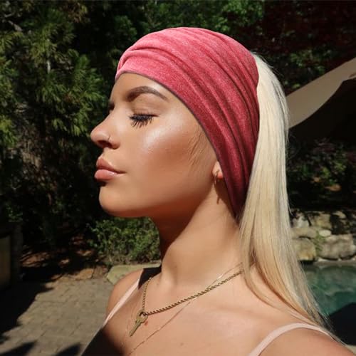 Image of DRESHOW 4 Pack Turban Headbands for Women Wide Vintage Head Wraps Knotted Cute Hair Band Accessories