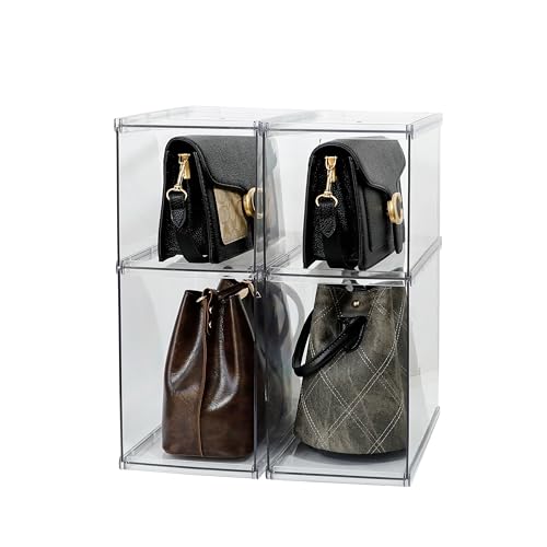 GOXITAX 4 Pack Stackable Closet Organizers and Storage...