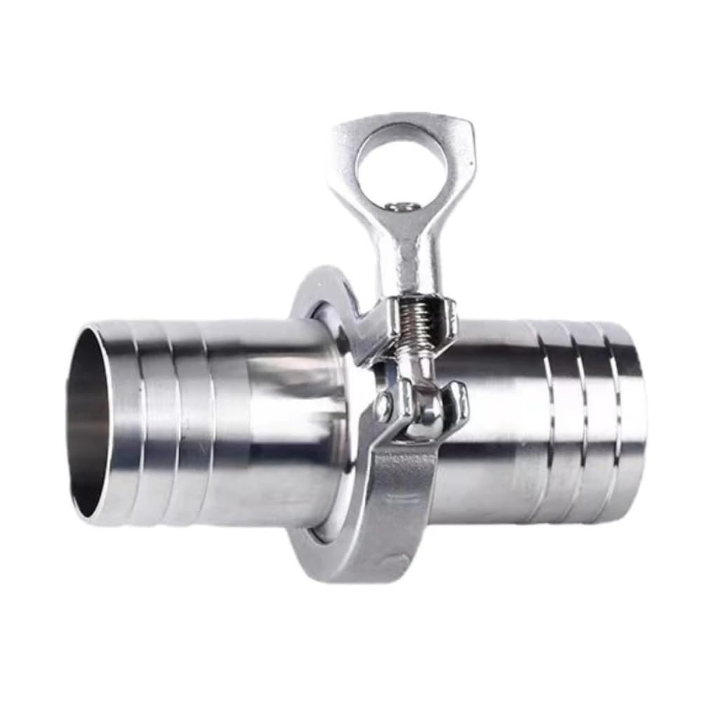 Kolanko węża 12mm/19mm/25mm/38mm/51mm zestaw krócców do węża sanitarnego tuleja OD 50,5/64mm + 1,5" 2” potrójny zacisk + uszczelka silikonowa stal nierdzewna SS304(63mm x Ferrule 77.5)