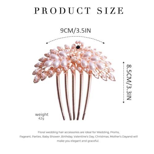 Image of BellaStella Premium Rhinestone Flower Hair Comb Hairpin Hair Dressing For Wedding Prom (Pack of 5) (White)