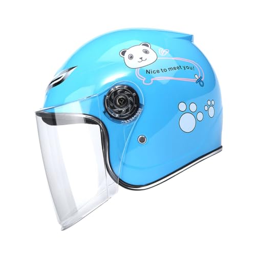 Casco de moto infantil integral PP con lente clara en color azul