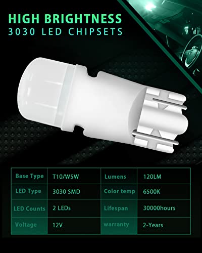 GLL T10 Lampadine LED W5W Lampadine LED con 3030 2SMD 120 Lumen 6500K Corpo Ceramico per Auto Lampadine LED Lampadine Laterali